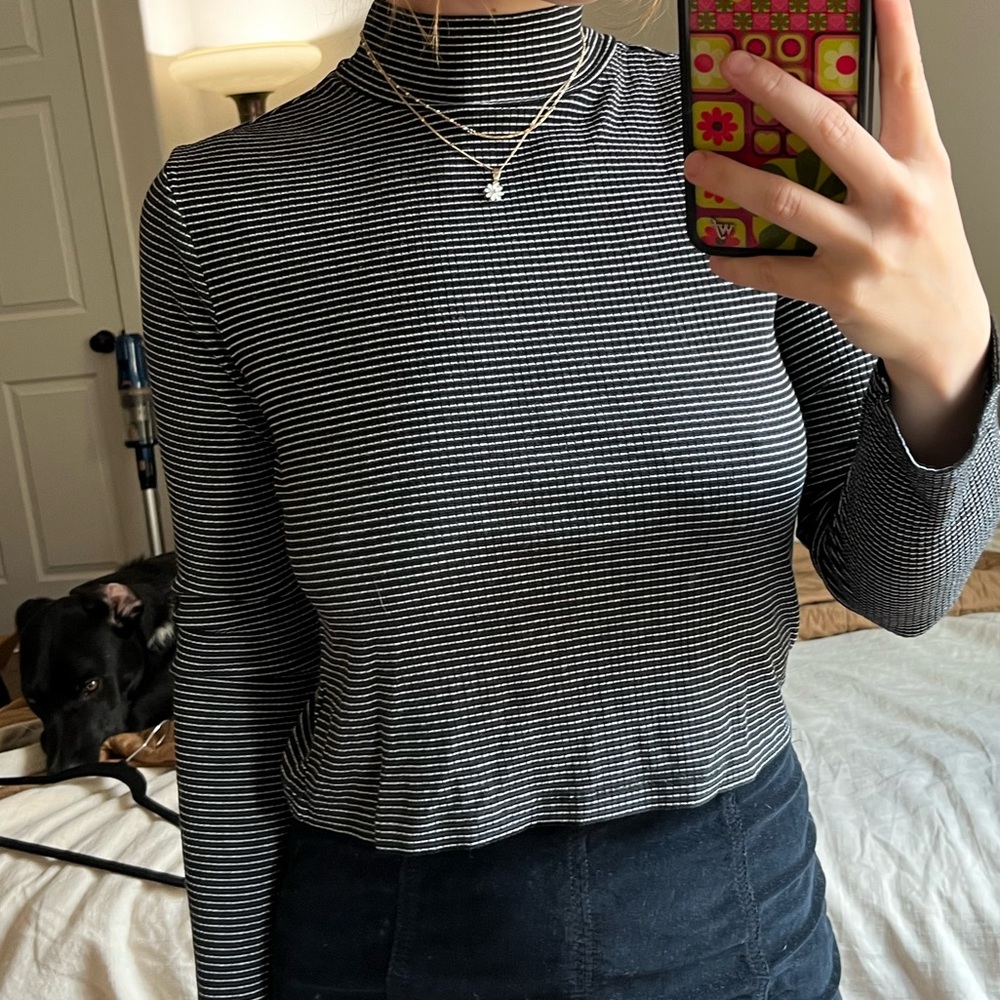 Cropped Turtleneck Long Sleeve